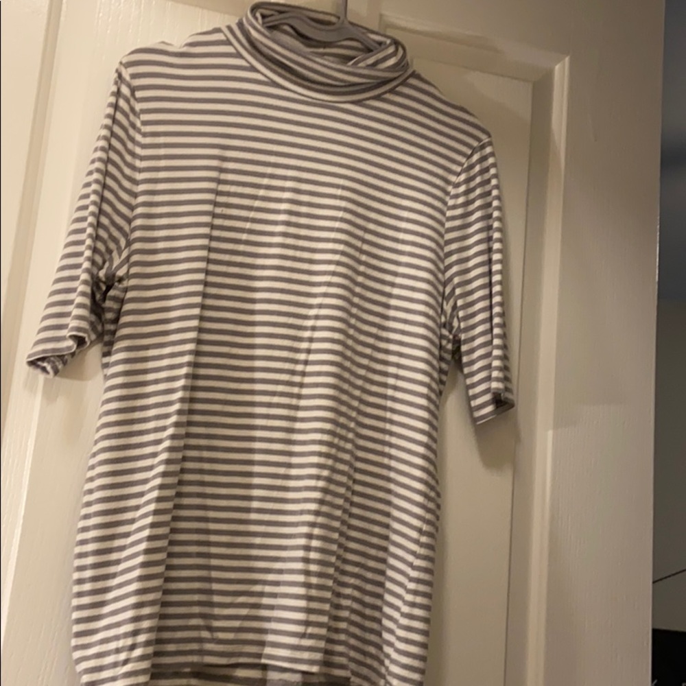 Grey and white turtle neck sweater/ shirt